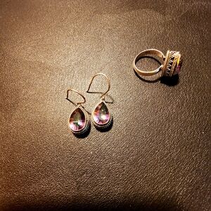 Mystic topaz earrings